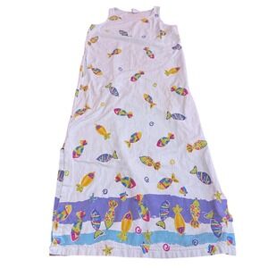 Cotton Connection Vintage Blue Cotton Fish T Shirt Dress Small USA